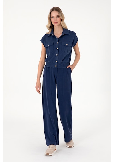 U.S. Polo Assn. Kadın Lacivert Modal Karışımlı Loose Fit Örme Pantolon 50308640-VR033