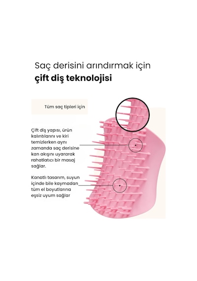 Pretty Pink Saç Derisi Masaj Ve Eksfoliye Edici Fırça