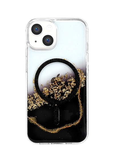 Onegif Apple İphone 14 Lotus Simli Magsafe Kapak - Siyah - Siyah