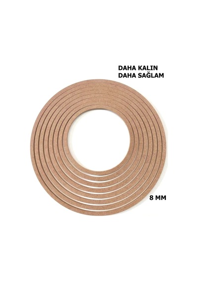 8'li Ham Mdf, 8mm Kalınlık, 30 Cm Kasnak, Boyanabilir Vidasız Kasnak, Makrome Halkası, Düş Kapanı