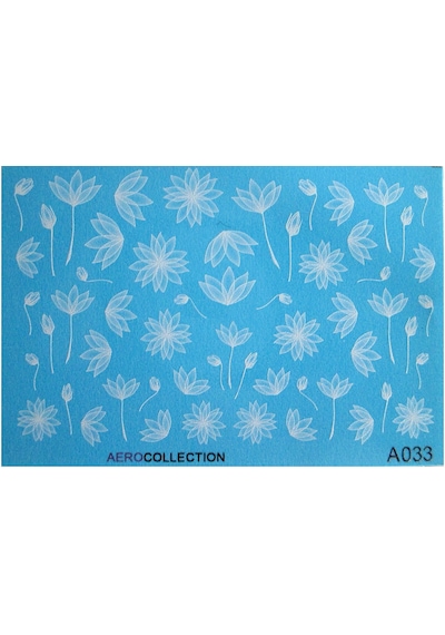Beyaz Çiçek Tınak Dövme Tırnak Sticker Nail Art A033