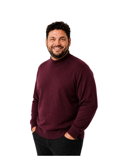 Battalmoda Erkek Büyük Beden Bordo Yarım Balıkçı Pamuklu Kazak 3xl-4xl-5xl-6xl