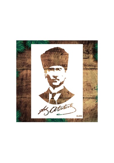 Kk Swords Stencil Tasarım Sl009 Atatürk- Dekoratif Duvar, Fayans Ve Eşya Boyama Şablonları 21x30cm