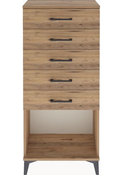 Arges Dolap 5 Çekmeceli 60x30x134 Çam-çam Atlas Çam