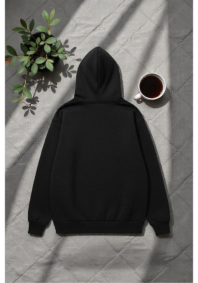 Uyguntarz Unisex Future Baskılı Oversize Sweatshirt siyah