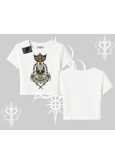 Tarzsokak Babby Tee Tshirt Sword Knight Skull Impossible Street Creed Beyaz