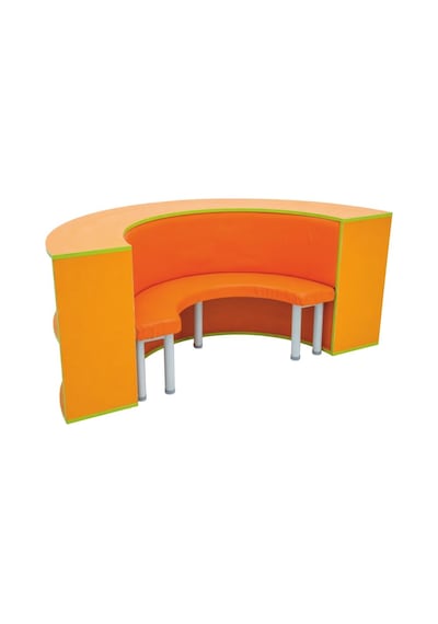 S Kitaplık Koltuklu Ortasında Yuvarlak Masa 90x180q H70 Çok Renkli