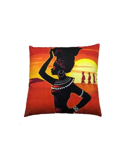 Dekoratif Baskılı Kırlent Kılıfı, Afrikalı Kadın Diğer