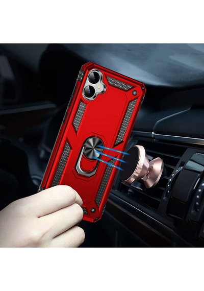 Galaxy Uyumlu A05 Kılıf Kamera Koruyucu Manyetik Standlı Tank Koruma Pazarplus Mavi