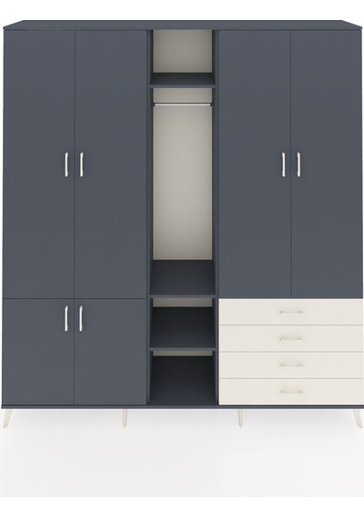 Hyperion Dolap 14 Raflı 4 Çekmeceli Tek Askılı 220x44x243 Antrasit-antrasit/aytaşı Antrasıt/aytası Hyperion Dolap 14 Raflı 4 Çekmeceli Tek Askılı 220x44x243 Antrasit-antrasit/aytaşı Antrasıt/aytası