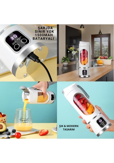 Coofbe 50w 450ml Kişisel Şarjlı Blender Buz Kırıcı Taşınabilir Smoothies Blender Meyve Sıkacağı Çelik Bıcaklı