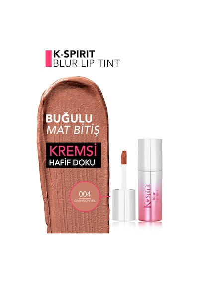 Flormar K-spirit Blur Lip Tint Blur Efektli & Nemlendirici Uzun Süre Kalıcı Ruj 004cınnamonveıl
