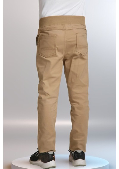 Luminur Ribana Bel Canvas Okul Pantolonu Bej Krem Kız Erkek Camel -bej