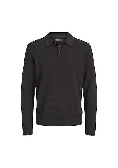 Jack & Jones Jprblurıley Knıt Polo Ls Kahverengi