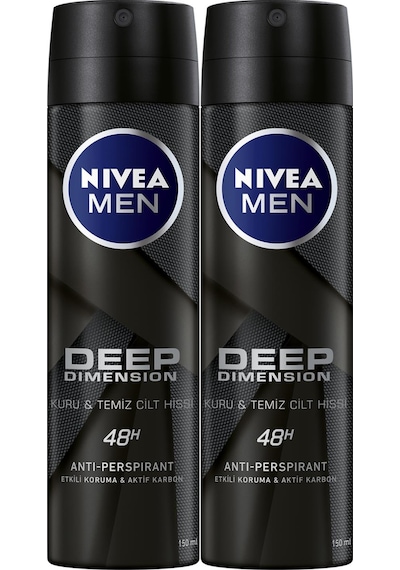 Nivea Men Deep Dimension Erkek Sprey Deodorant 2 x 150 ML