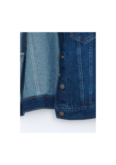 LC Waikiki Lcw Vision İndigo Gömlek Yaka Kadın Jean Ceket Dark Rodeo