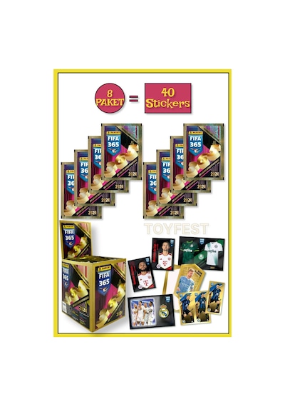 Panini Fifa 365 2024 Futbolcu Stickers Kartları - 8 Paket 40 Stickers