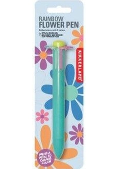 Kikkerland Rainbow Flower Multi Tükenmez Kalem Çok Renkli