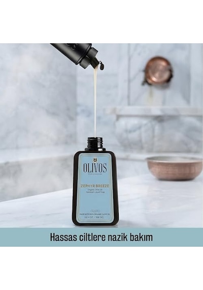 Olivos Zephyr Breeze Hamam Kokulu Zeytinyağlı Sıvı Sabun Refill 1500 Ml 3x500 Ml Nemlendirici, Uzun Süreli Kullanım, Ekonomik Aile Boyu Hamam Kokulu