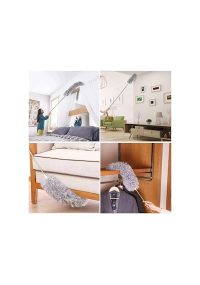 3 Başlıklı Teleskopik Mikrofiber Toz Alma Seti - 205 Cm Uzayan Saplı, Esnek Bükülebilir Tavan Ve Ulaşılması Zor Diğer