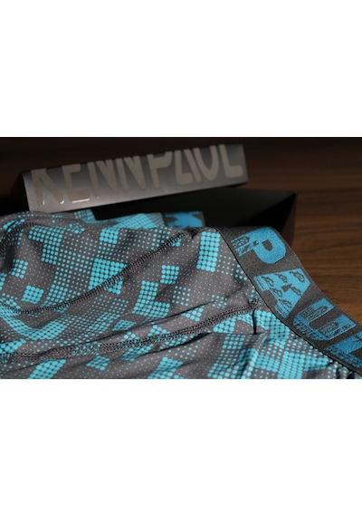 Kennpaul 3'lü Boxer 3xl 6xl Büyük Beden Desenli, Yumuşak Pamuk Siyah - Mavi