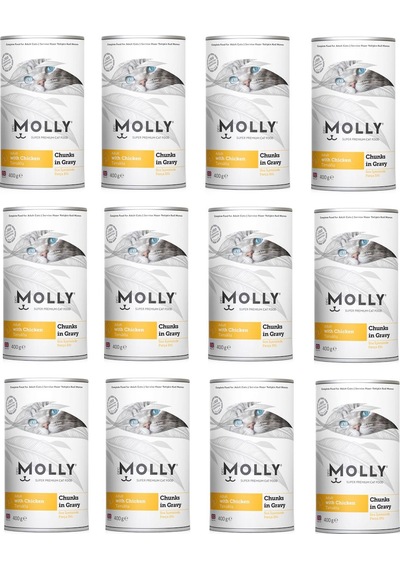 Molly Tavuklu Gravy Soslu Kedi Konservesi 400 G X 12 Adet