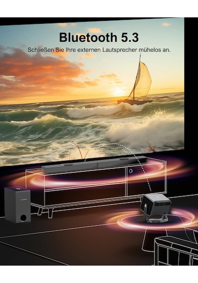 ULTIMEA Nova C40-600 ANSILümen,Android TV11,Wi-Fi 6&Bluetooth 5.3 Max.120" 4K Projeksiyon