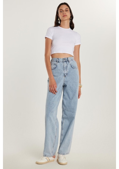Tudors Kadın Regular Fit Tokalı Geniş Paça Baggy Mavi Jean Kot Pantolon-34699 Açık Mavi Tudors Kadın Regular Fit Tokalı Geniş Paça Baggy Mavi Jean Kot Pantolon-34699 Açık Mavi