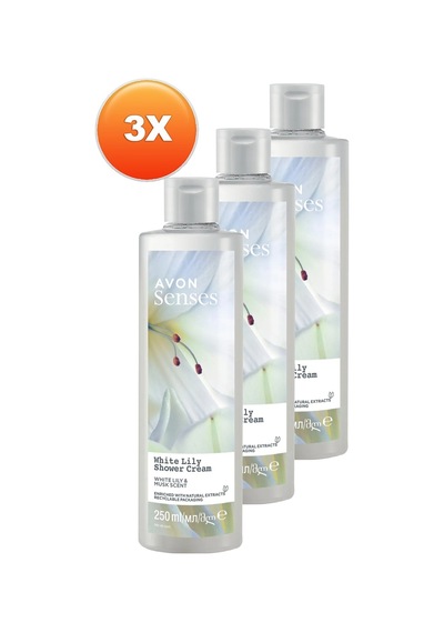 Avon Senses White Lily Beyaz Zambak Kokulu Duş Jeli 3 x 250 ML