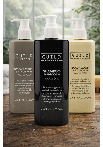 Guild + Pepper Warm Oak Serisi 3 Lü Bakım Seti Şampuan + Duş Jeli + Vücut Losyonu 285 Ml Tüm Saçlar