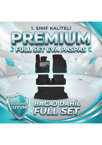 Peugeot 208 2019 2025 Uyumlu Metal Topuklu 1. Sınıf Eva Araç Paspası Full Set