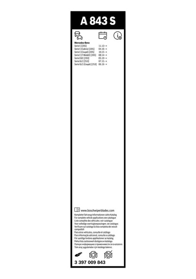 Aerotwin Silecek Seti Mercedes C Serisi W205 2016-2020 , Eqc 2019-2023 , Glc W253 2015-2018,