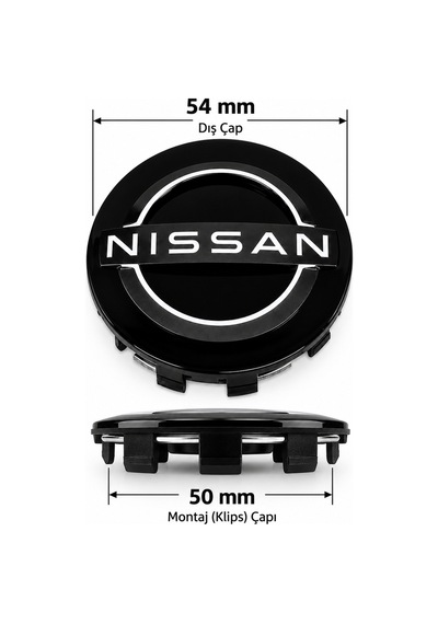 Nissan Juke 2022+ Uyumlu Jant Göbek Kapağı 54 Mm 50 Mm Klips Tekli - 920699307