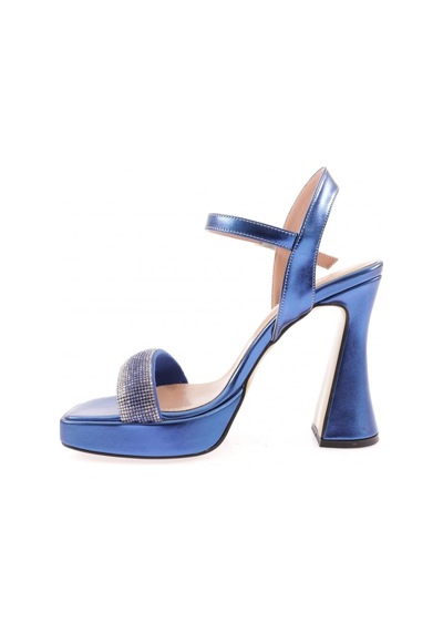 Dgn 3588-23y Kadin Kristal Taşli Bantli Kalin Topuklu Sandalet 3588-2271-R15018 Mavi