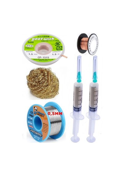 Mechanic/ Lehim 40g 0,5mm Havya Ucu Temizleme Teli Lehim Toplama Cp-1515 Emme Teli 1,5mm Lehimleme Set02