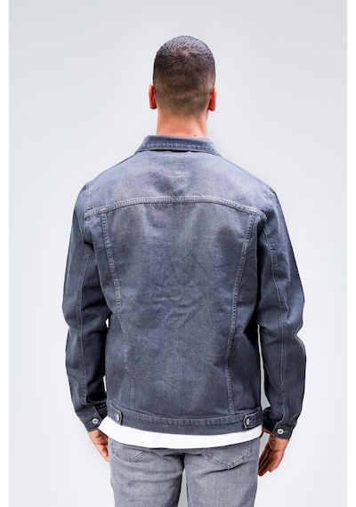 HLT Jeans Erkek Gri Jean Denim Standart Kalıp %100 Pamuk Cepli Düğmeli Kot Ceket Hlthe042153 Gri