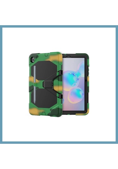 Bezos Samsung Galaxy P610 Tab S6 Lite 10.4 Kılıf Griffin Tablet Kapak - Kamuflaj Mbt06