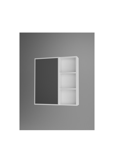 Dalin Tek Kapak Aynalı Banyo Dolabı Raflı Mdf Beyaz