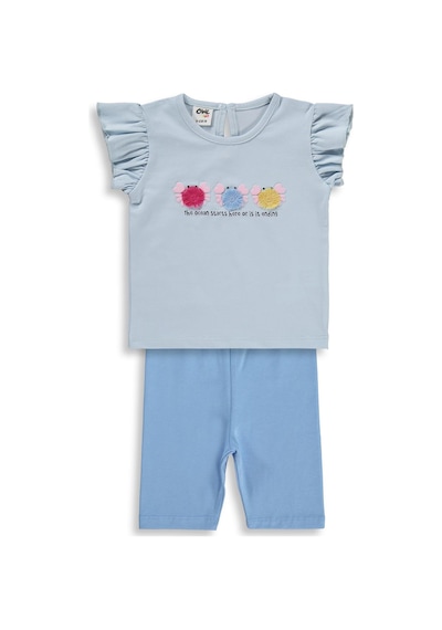 Civil Baby Renkli Nakışlar 6-18 Ay Takım - Mavi