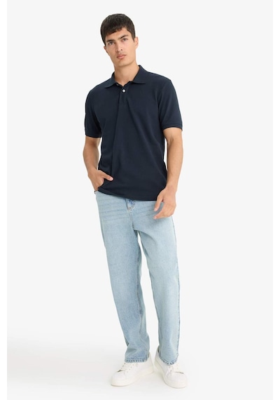 Defacto Regular Fit Polo Yaka Pike Kısa Kollu Tişört E9504ax25smnv64 Lacivert
