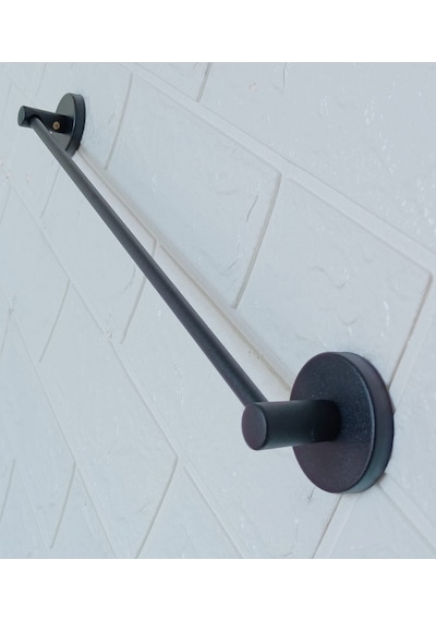 Yapışkanlı Banyo Aksesuar Seti 2 Katlı Banyo Rafı,uzun Havluluk,tuvalet Kağıtlığı, Bornozluk Siyah