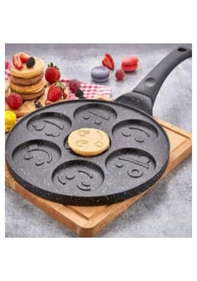 Viatom Pankek Tavası 28 Cm 7 Emoji Gözlü Döküm Pankek Tav