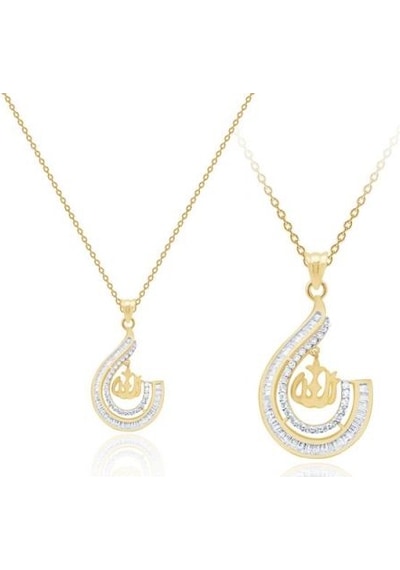 Diamond Line-Gülaylar - Sarı Altın 14 Ayar Baget Taşlı Kolye N11.25084