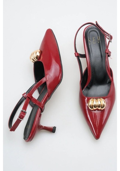 Sermoda Topuklu Kadın Ayakkabı - 5 Cm İnce Topuklu Sivri Burun Kadın Stiletto Ayakkabı Bordo Rugan Sermoda Topuklu Kadın Ayakkabı - 5 Cm İnce Topuklu Sivri Burun Kadın Stiletto Ayakkabı Bordo Rugan