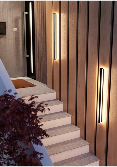 Neviano Led Duvar Lambası, Dış Mekan Aydınlatması, Ev Duvarı, Dikdörtgen Duvar Dış Mekan Lambası, Metal Ve Plastik Dış Mekan Duvar Lambası, Sıcak Beyaz, Ip65, 97 Cm