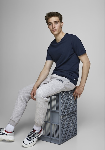 Jack & Jones Paçası Lastikli Eşofman Altı 12178421 Light Grey Melange Açık Gri - Turuncu Jack & Jones Paçası Lastikli Eşofman Altı 12178421 Light Grey Melange Açık Gri - Turuncu