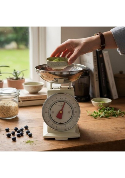 Amberhaus Retro Tasarım Analog Mutfak Terazisi - 2 Kg Kapasiteli Mekanik Gıda Tartısı - Çıkarılabilir Gümüş Ka Diğer