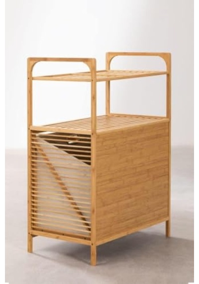 Bambu Xl Kirli Sepetli 2 Raflı Çok Amaçlı Banyo Düzenleyici Çamaşır Sepeti Organizer Db-0004 Diğer