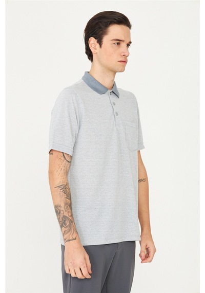 Antrasit Polo Yaka T-shirt Füme