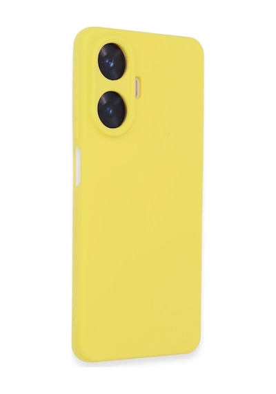 Realme C55 Uyumlu Kılıf Nano İçi Kadife Silikon - Sarı